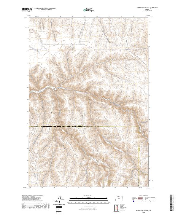 Buttermilk Canyon topographic map thumbnail
