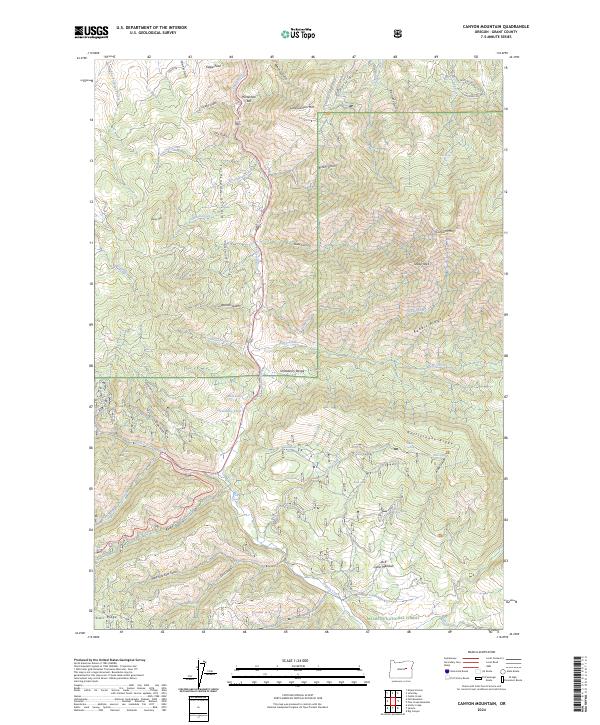 Canyon Mountain topographic map thumbnail