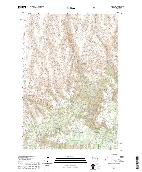 Carney Butte topographic map thumbnail