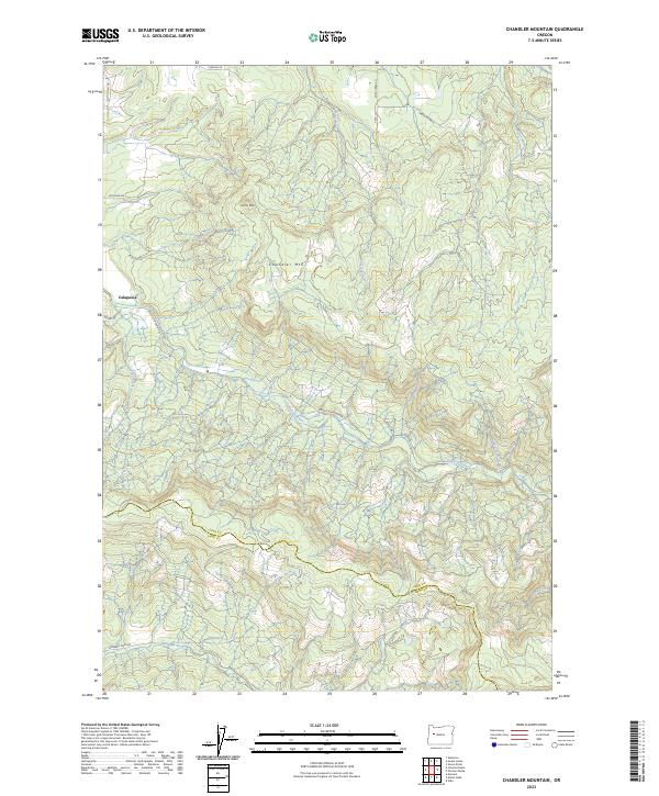 Chandler Mountain topographic map thumbnail