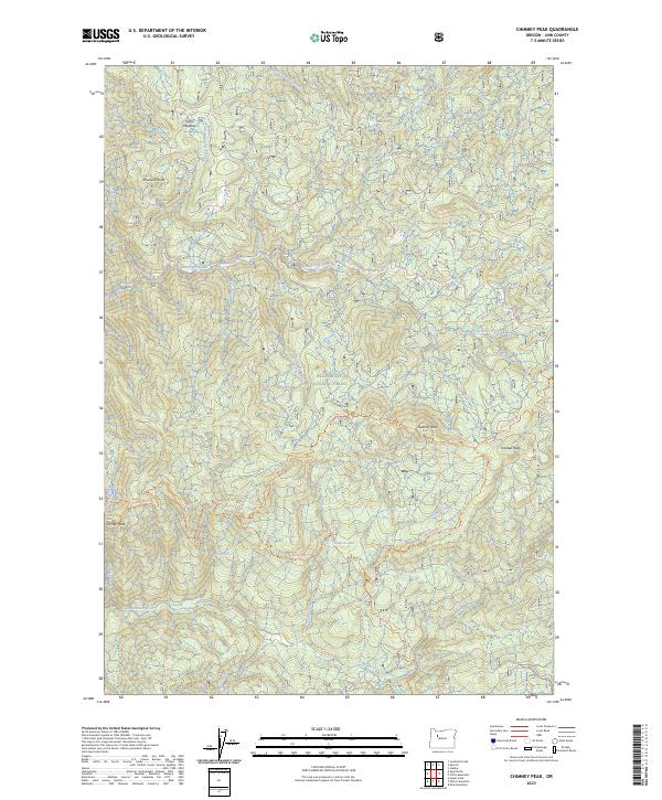 Chimney Peak topographic map thumbnail