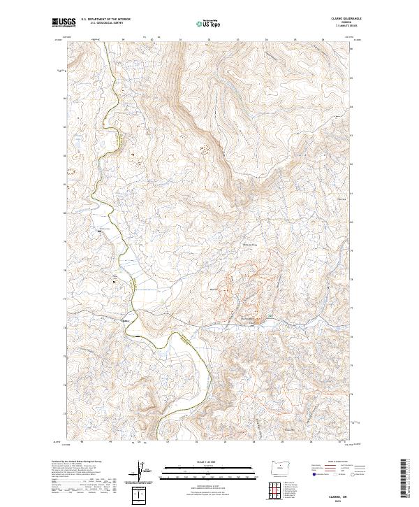 Clarno topographic map thumbnail