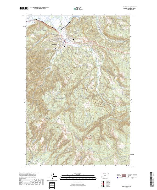 Clatskanie topographic map thumbnail