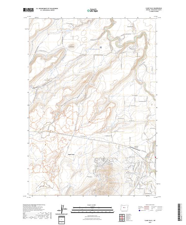 Cline Falls topographic map thumbnail