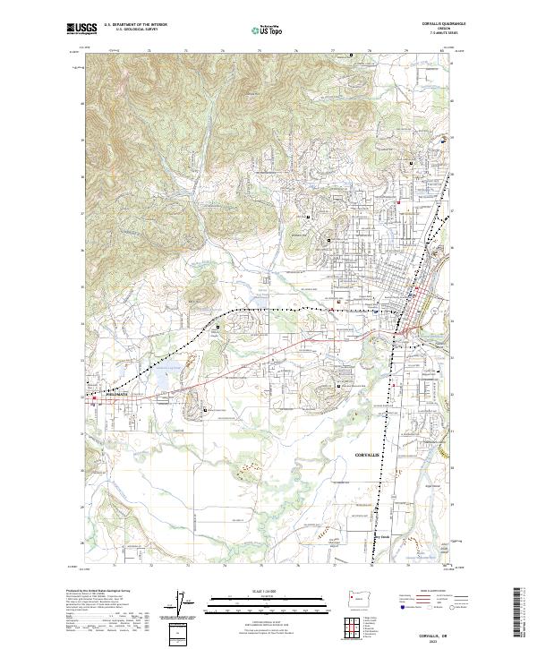 Corvallis 2023 topographic map thumbnail