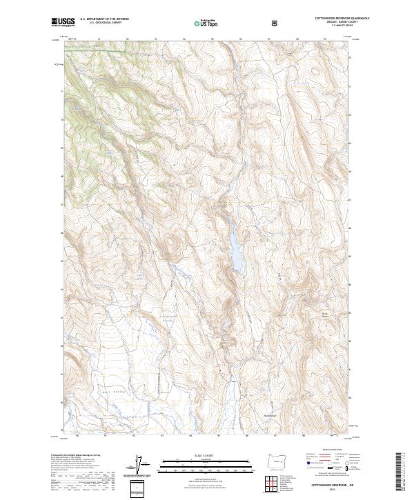 Cottonwood Reservoir topographic map thumbnail