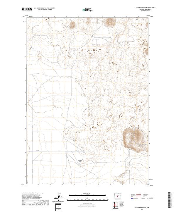 Cougar Mountain topographic map thumbnail
