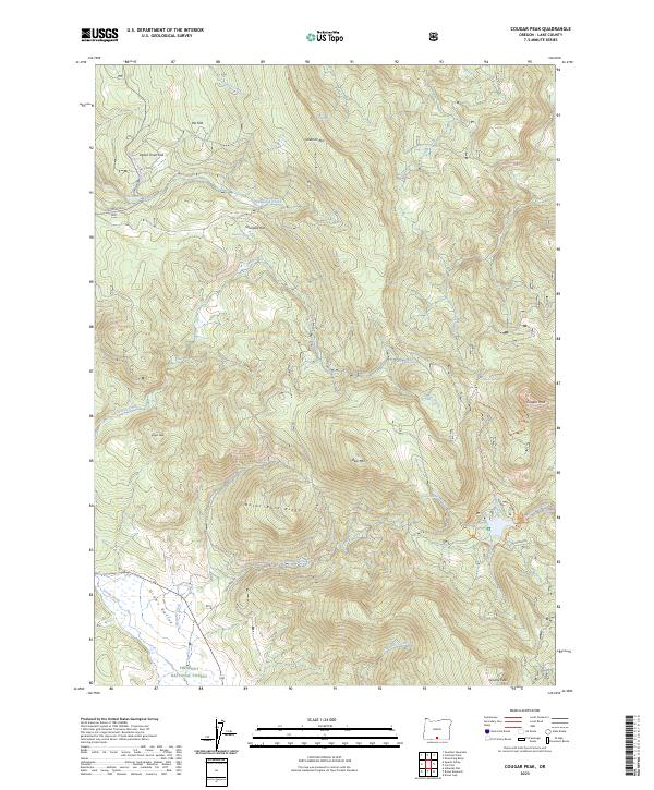 Cougar Peak topographic map thumbnail