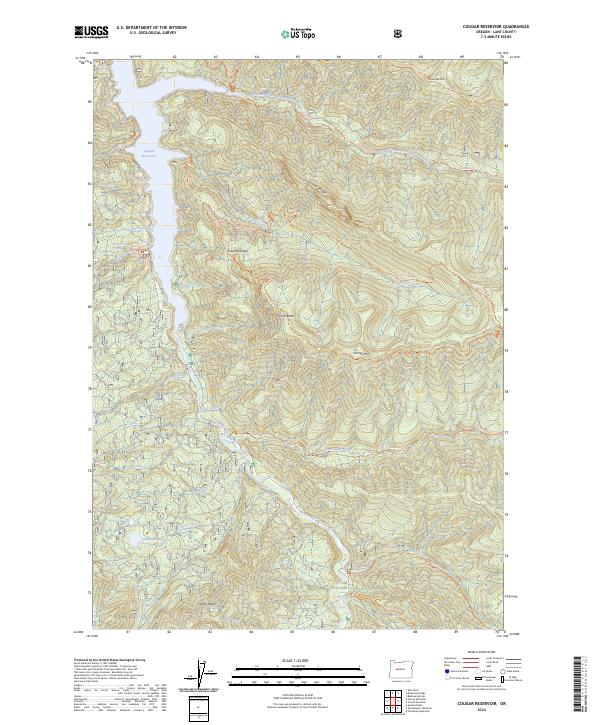 Cougar Reservoir topographic map thumbnail