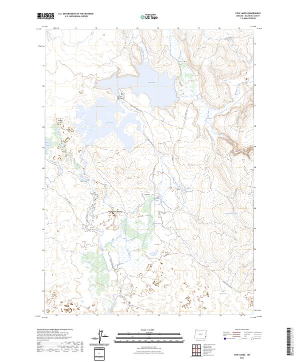 Cow Lakes topographic map thumbnail
