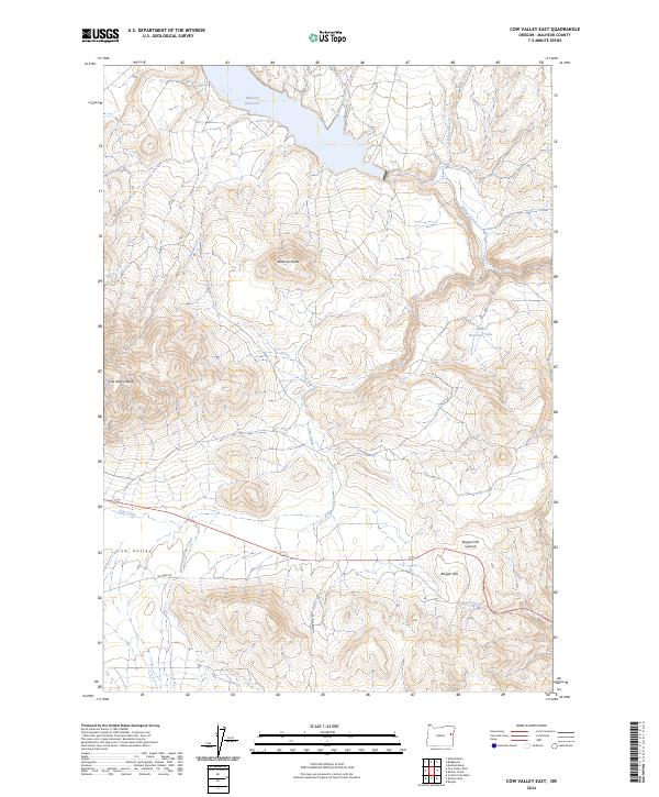 Cow Valley East topographic map thumbnail
