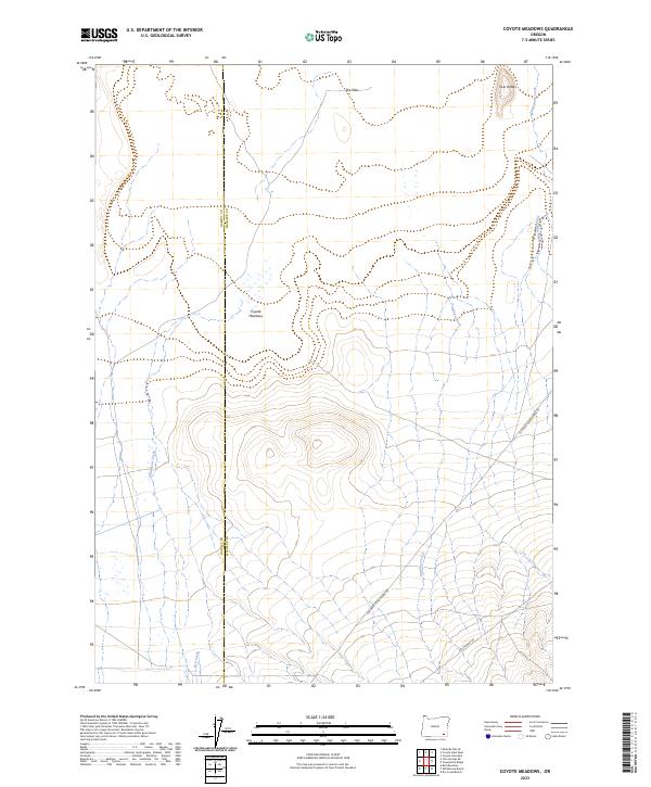 Coyote Meadows topographic map thumbnail