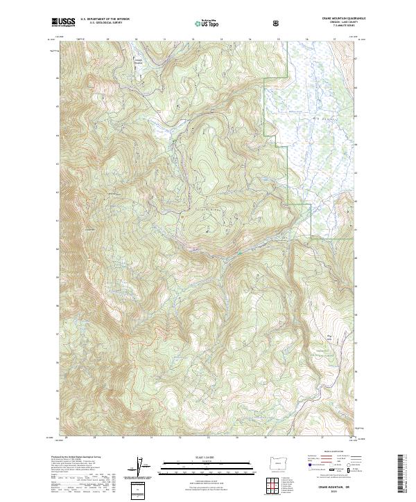 Crane Mountain topographic map thumbnail