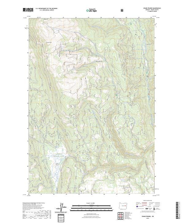 Crane Prairie topographic map thumbnail