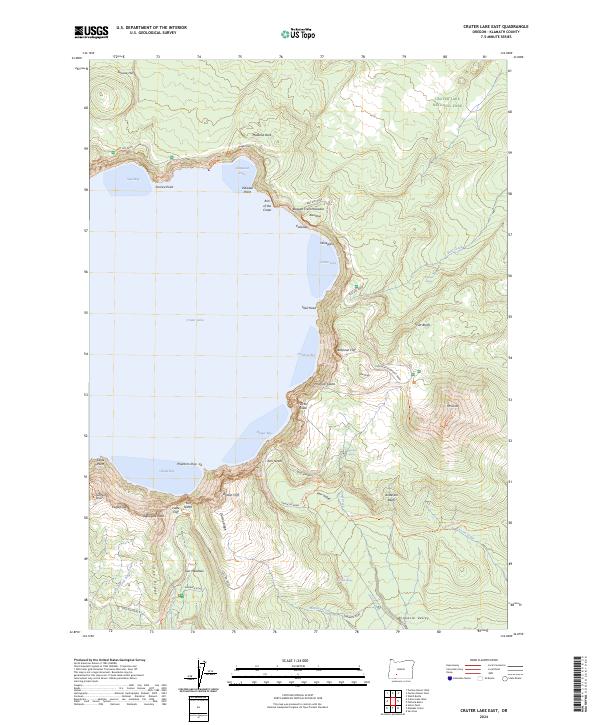 Crater Lake East topographic map thumbnail