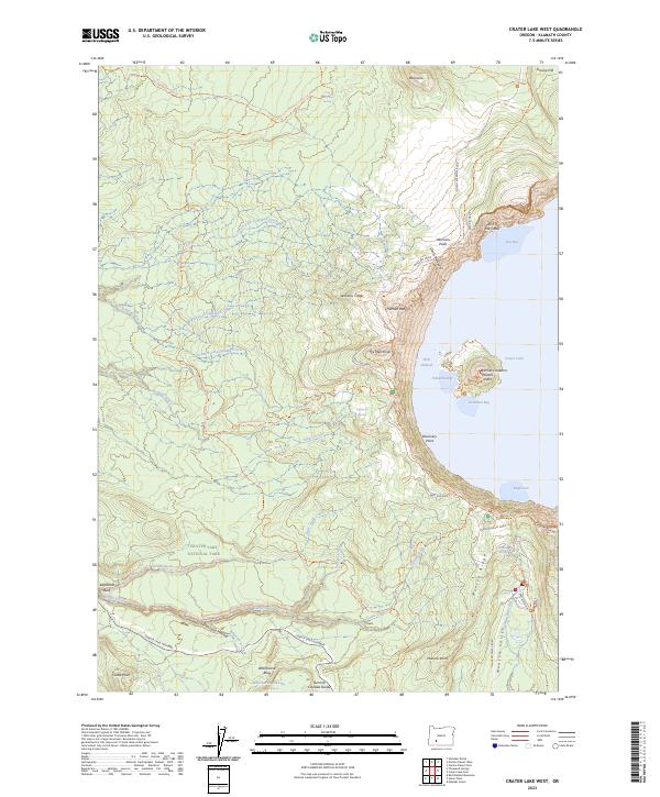 Crater Lake West topographic map thumbnail