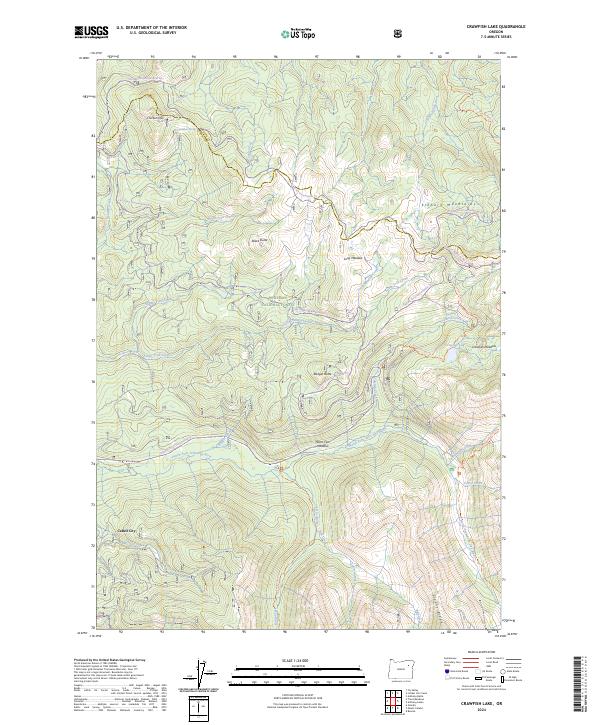 Crawfish Lake topographic map thumbnail