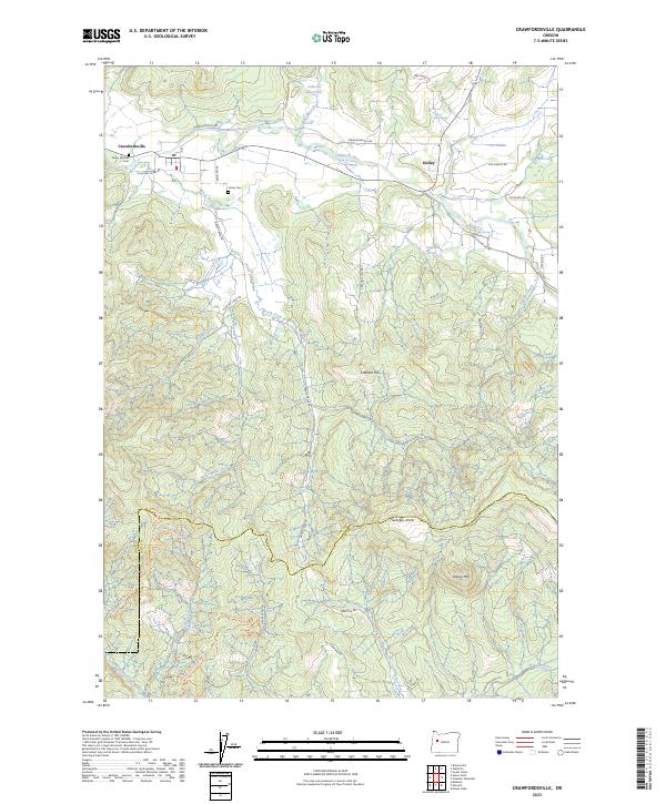 Crawfordsville topographic map thumbnail