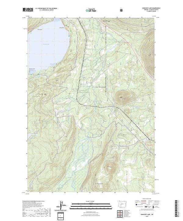 Crescent Lake topographic map thumbnail