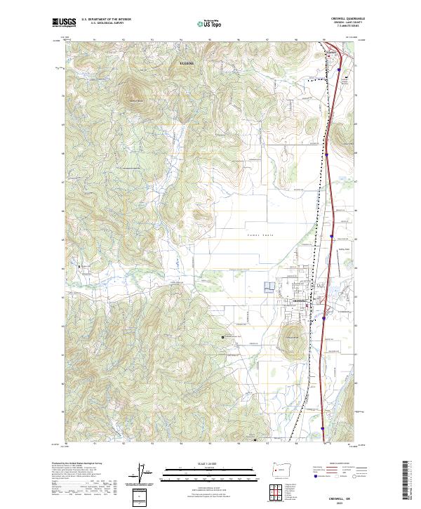 Creswell topographic map thumbnail