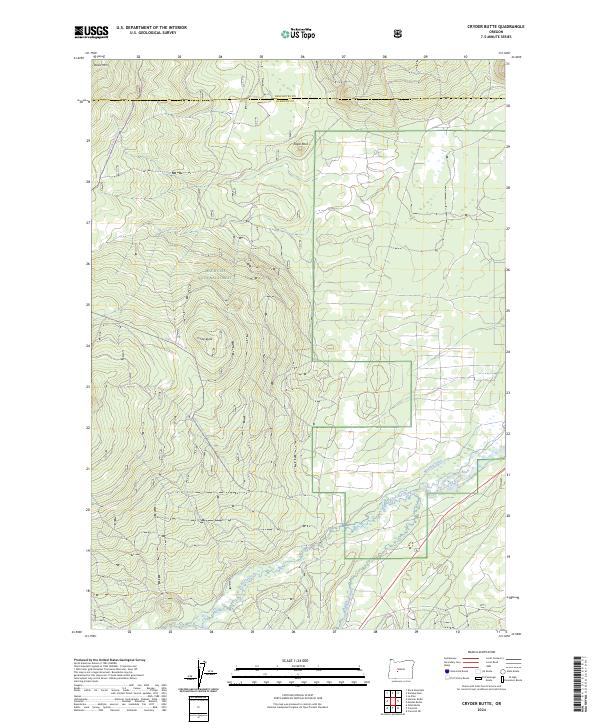 Cryder Butte topographic map thumbnail