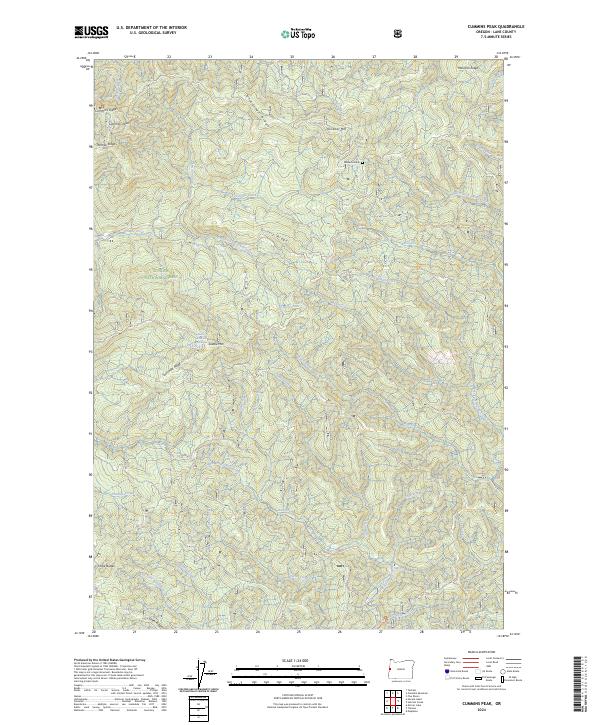 Cummins Peak topographic map thumbnail