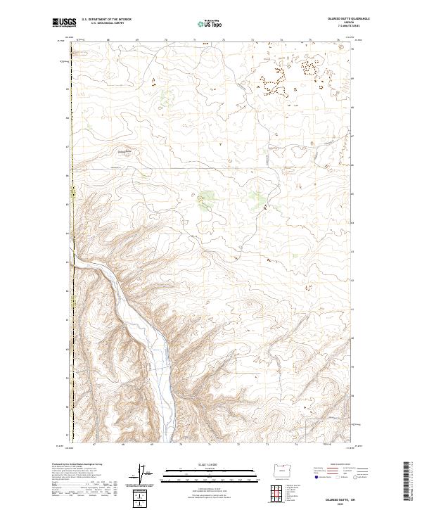 Dalreed Butte topographic map thumbnail