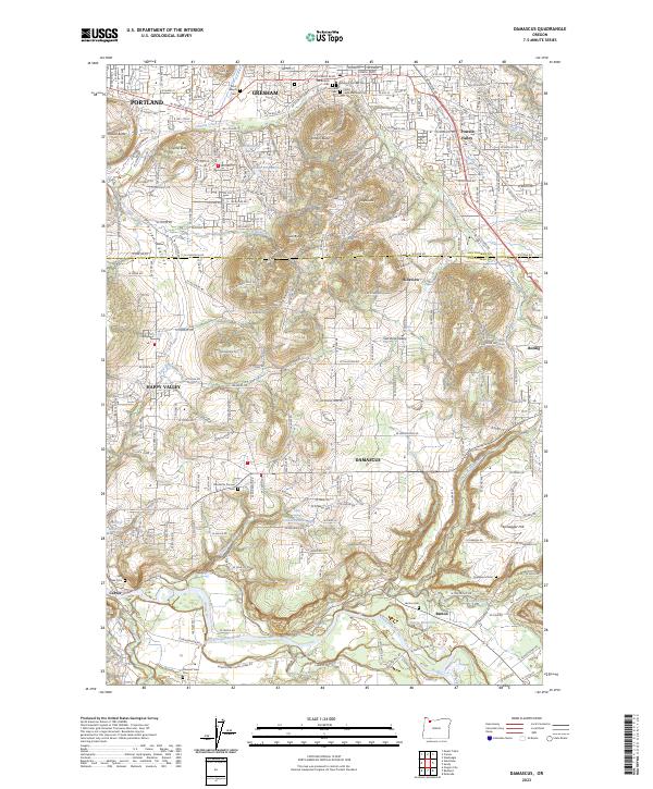 Damascus topographic map thumbnail