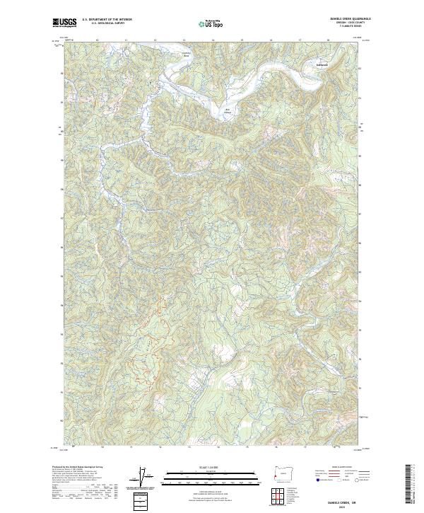 Daniels Creek topographic map thumbnail