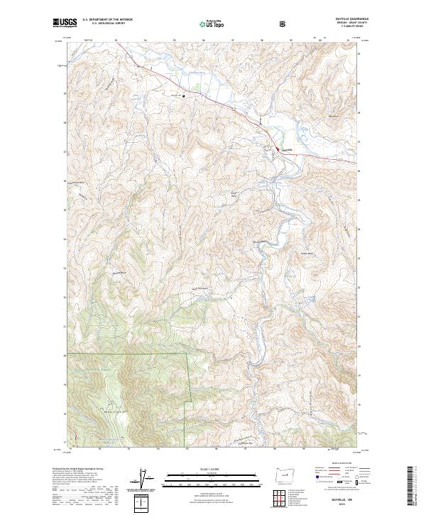 Dayville topographic map thumbnail