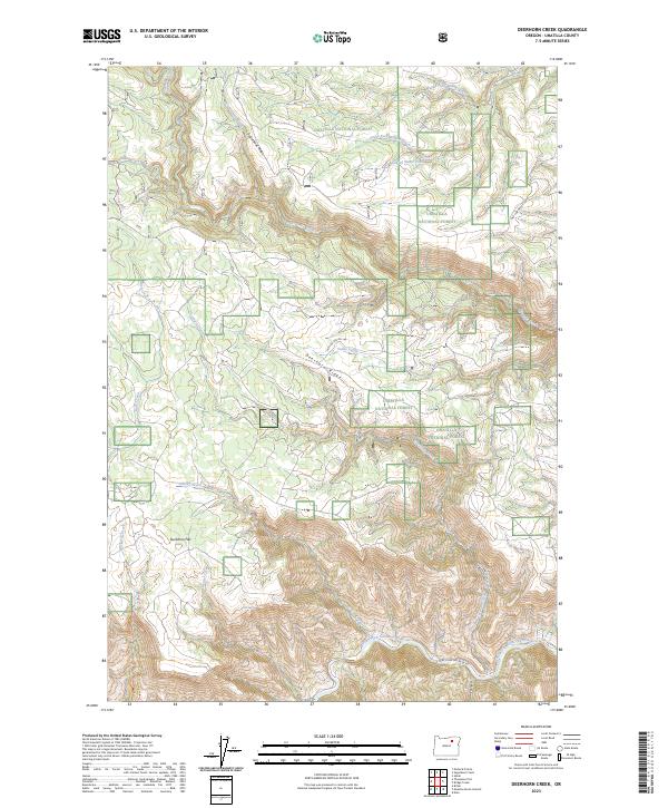 Deerhorn Creek topographic map thumbnail