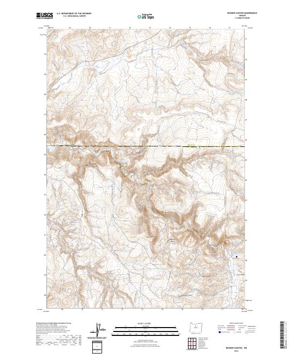 Degner Canyon topographic map thumbnail