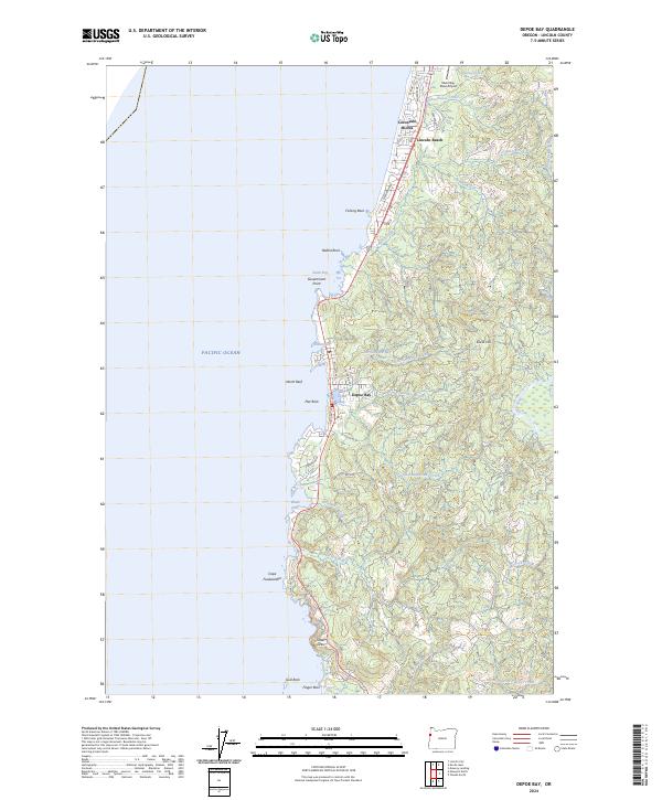 Depoe Bay topographic map thumbnail
