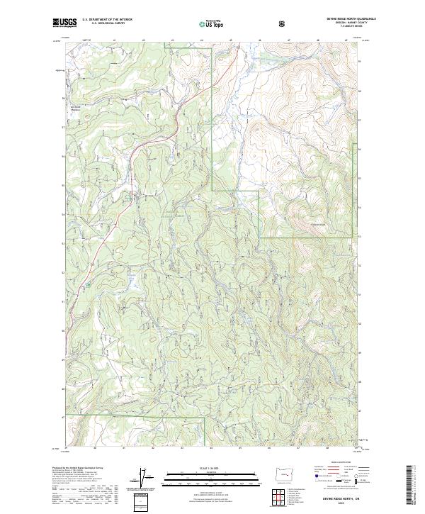 Devine Ridge North topographic map thumbnail