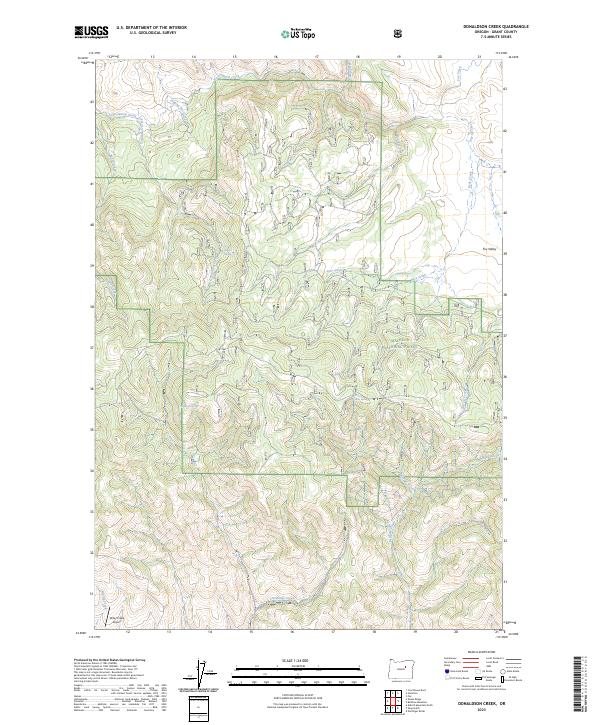 Donaldson Creek topographic map thumbnail