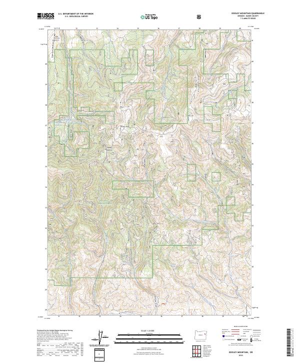 Dooley Mountain topographic map thumbnail