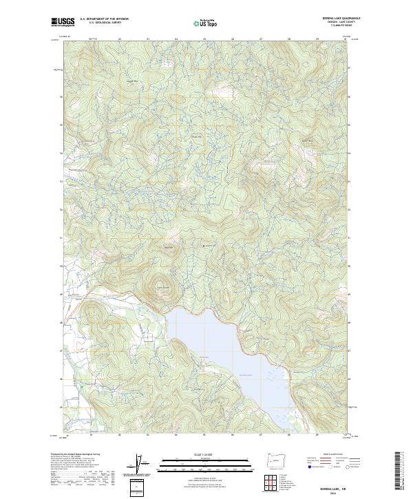 Dorena Lake topographic map thumbnail