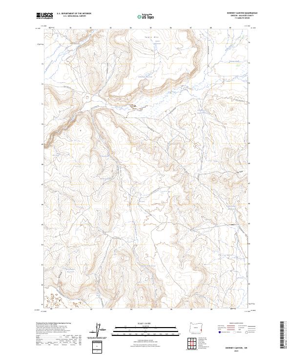 Downey Canyon topographic map thumbnail