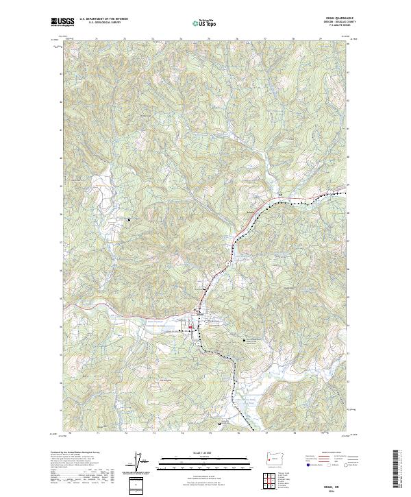 Drain topographic map thumbnail