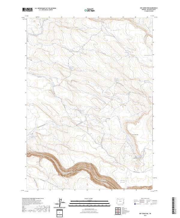 Dry Creek Rim topographic map thumbnail