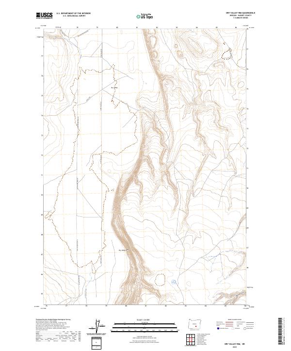 Dry Valley Rim topographic map thumbnail