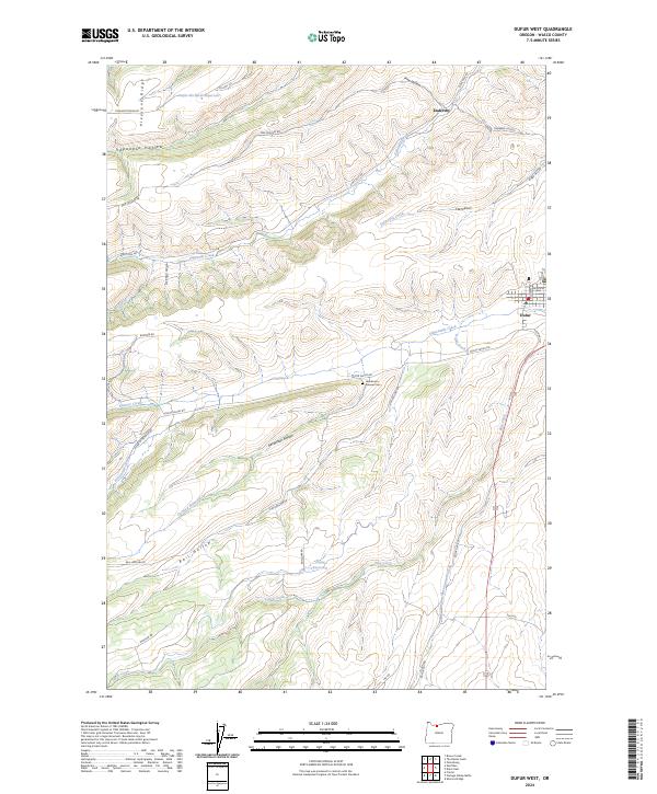 Dufur West topographic map thumbnail