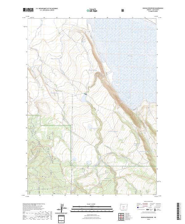 Duncan Reservoir topographic map thumbnail