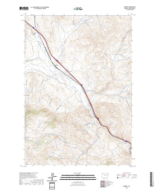 Durkee topographic map thumbnail