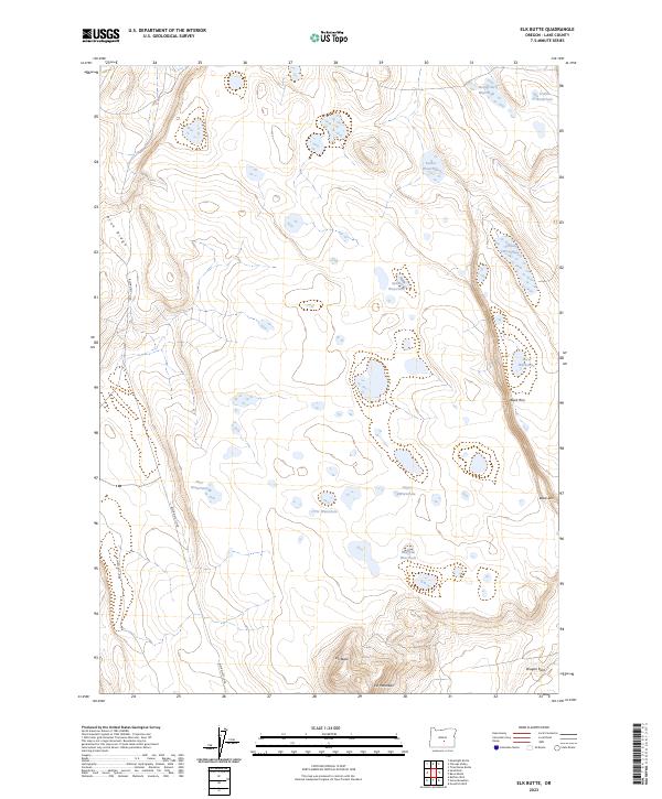 Elk Butte topographic map thumbnail