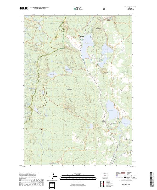 Elk Lake topographic map thumbnail