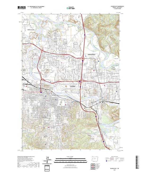 Eugene East topographic map thumbnail