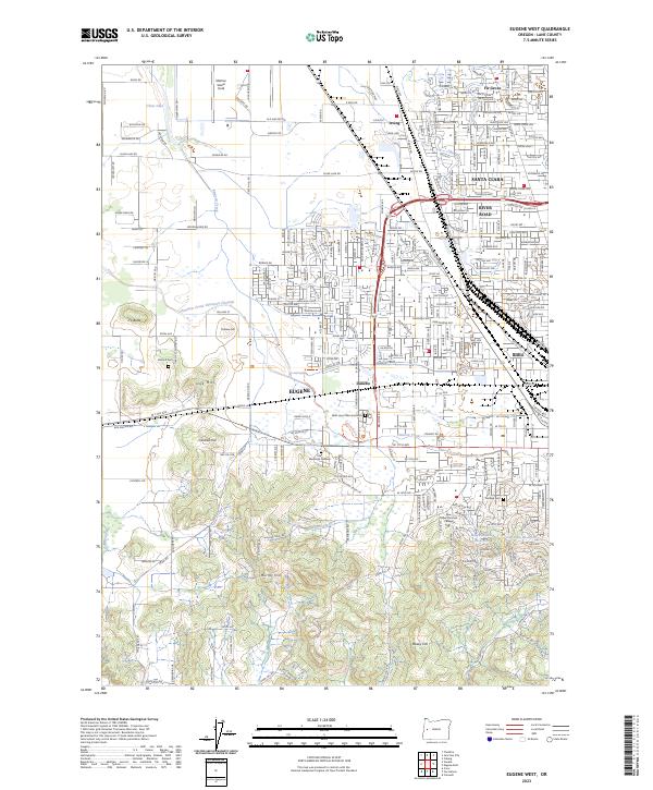 Eugene West topographic map thumbnail