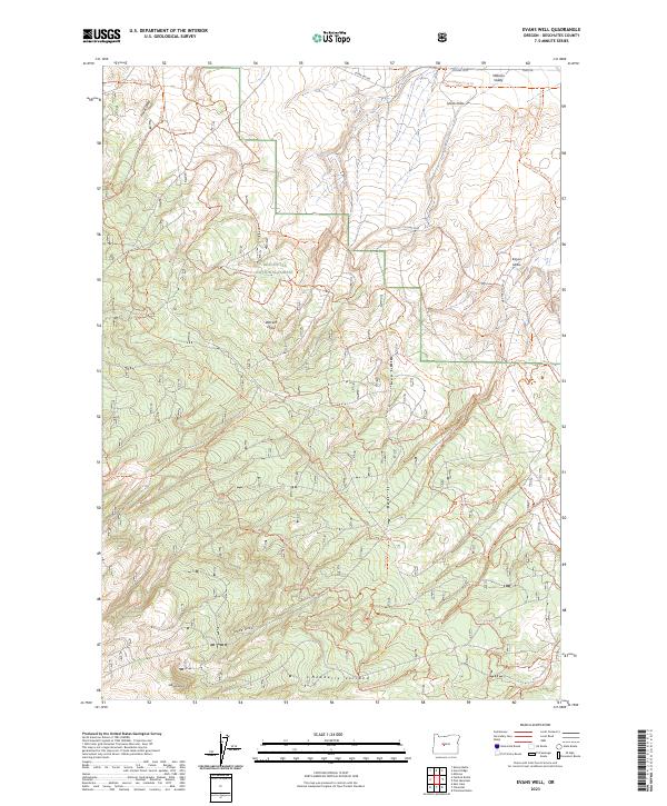 Evans Well topographic map thumbnail