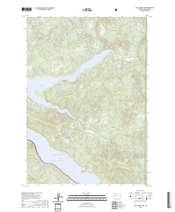 Fall Creek Lake topographic map thumbnail